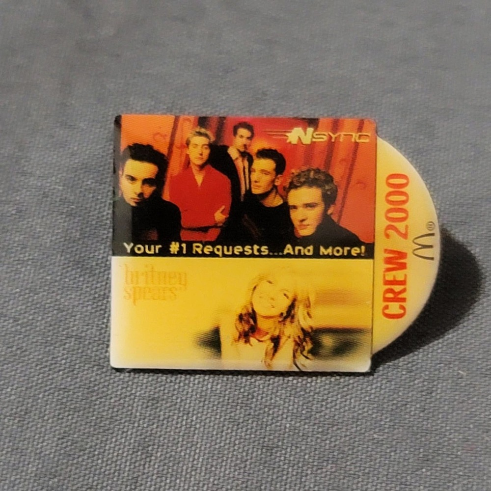 Vtg 2000 McDonald's Crew N'Sync Britney Spears Lapel Pin
